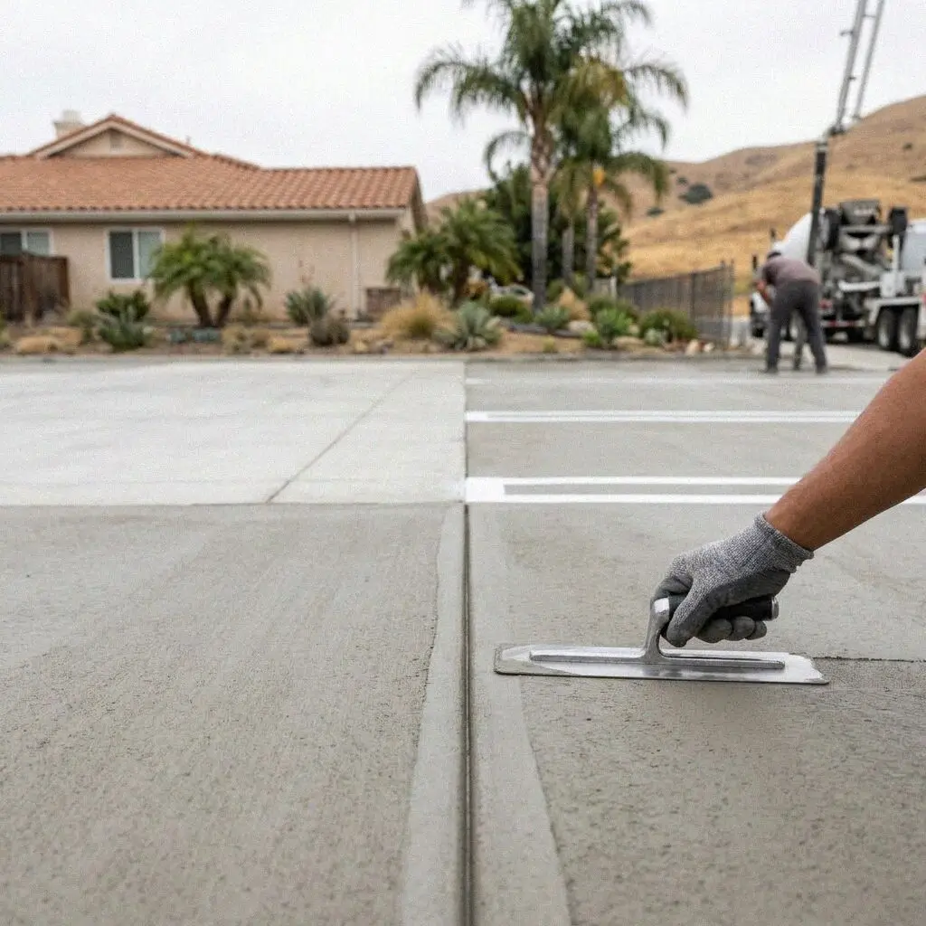 Crew setting dowel baskets at a parking lot joint in Fullerton, CA