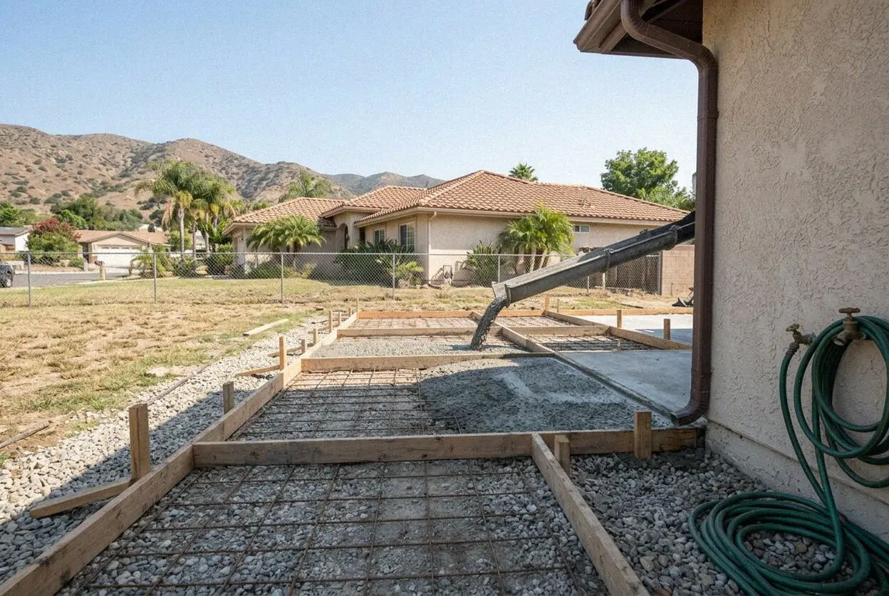 A new driveway and front pad on a 1950s house in West Whittier-Los Nietos